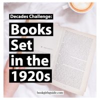 Reading a book on white bed, text on image: Books Set in the 1920s