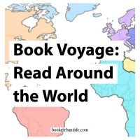 Text over colorful world map - Book Voyage: Read Around the World