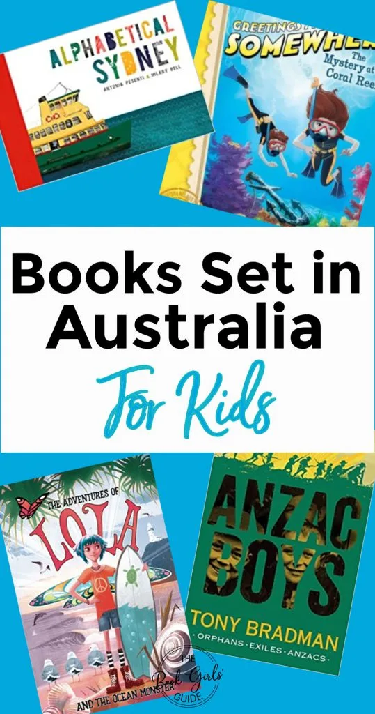 Kids Books Set in Austalia (Text over images of four books)