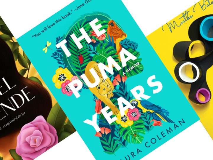 three tilted book covers with The Puma Years in the center