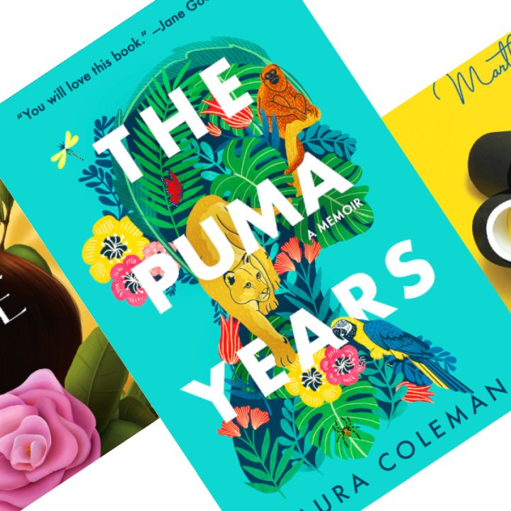 three tilted book covers with The Puma Years in the center