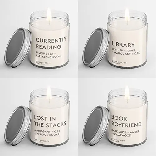 library candles and book candles