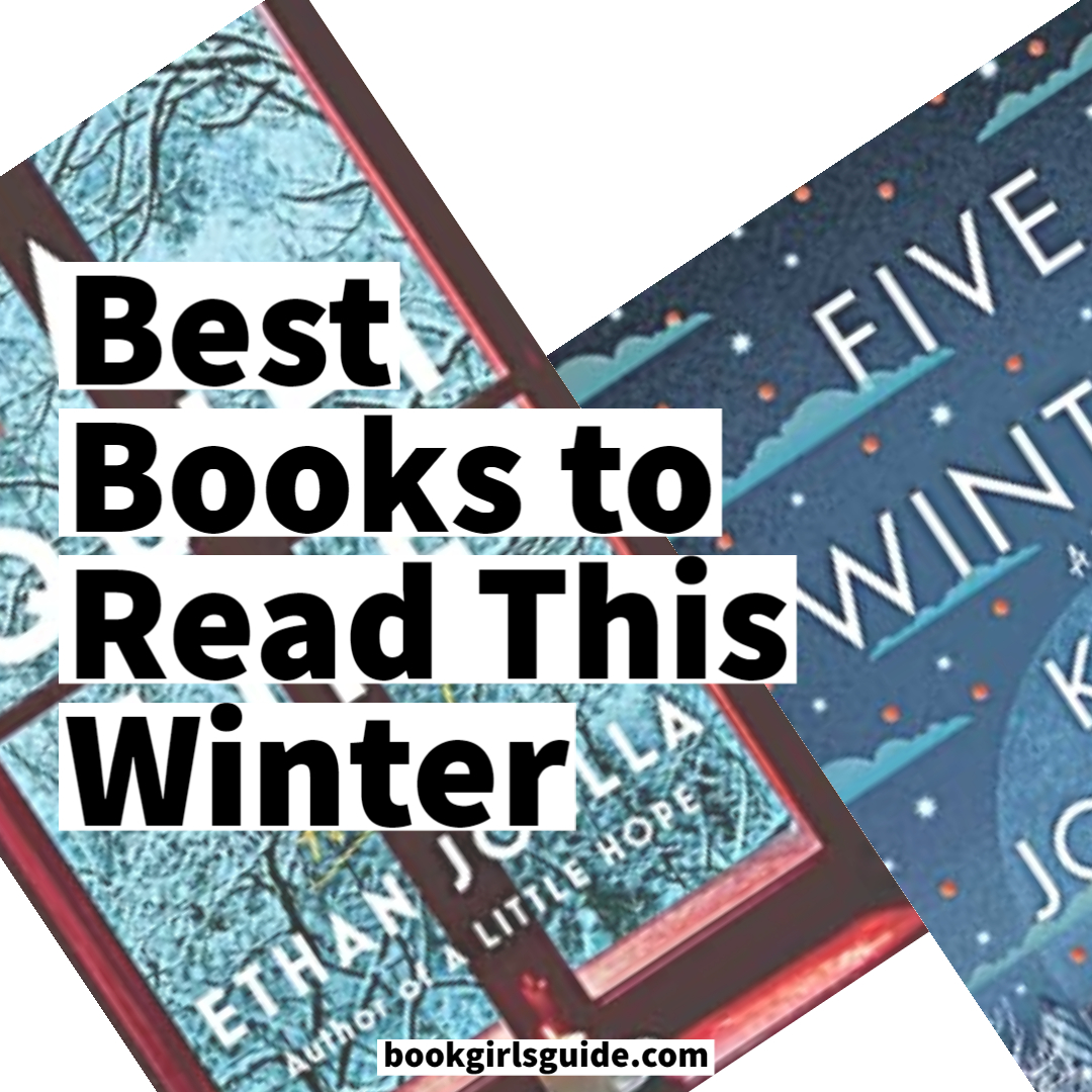 Two angled snowy blue book covers with text overlay that reads Best Books to Read This Winter