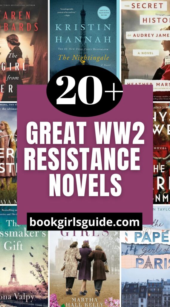 collage image promoting this post reading 20+ great ww2 resistance novels