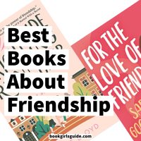 Two angled friendship book covers with overlaid text that reads Best Books About Friendship