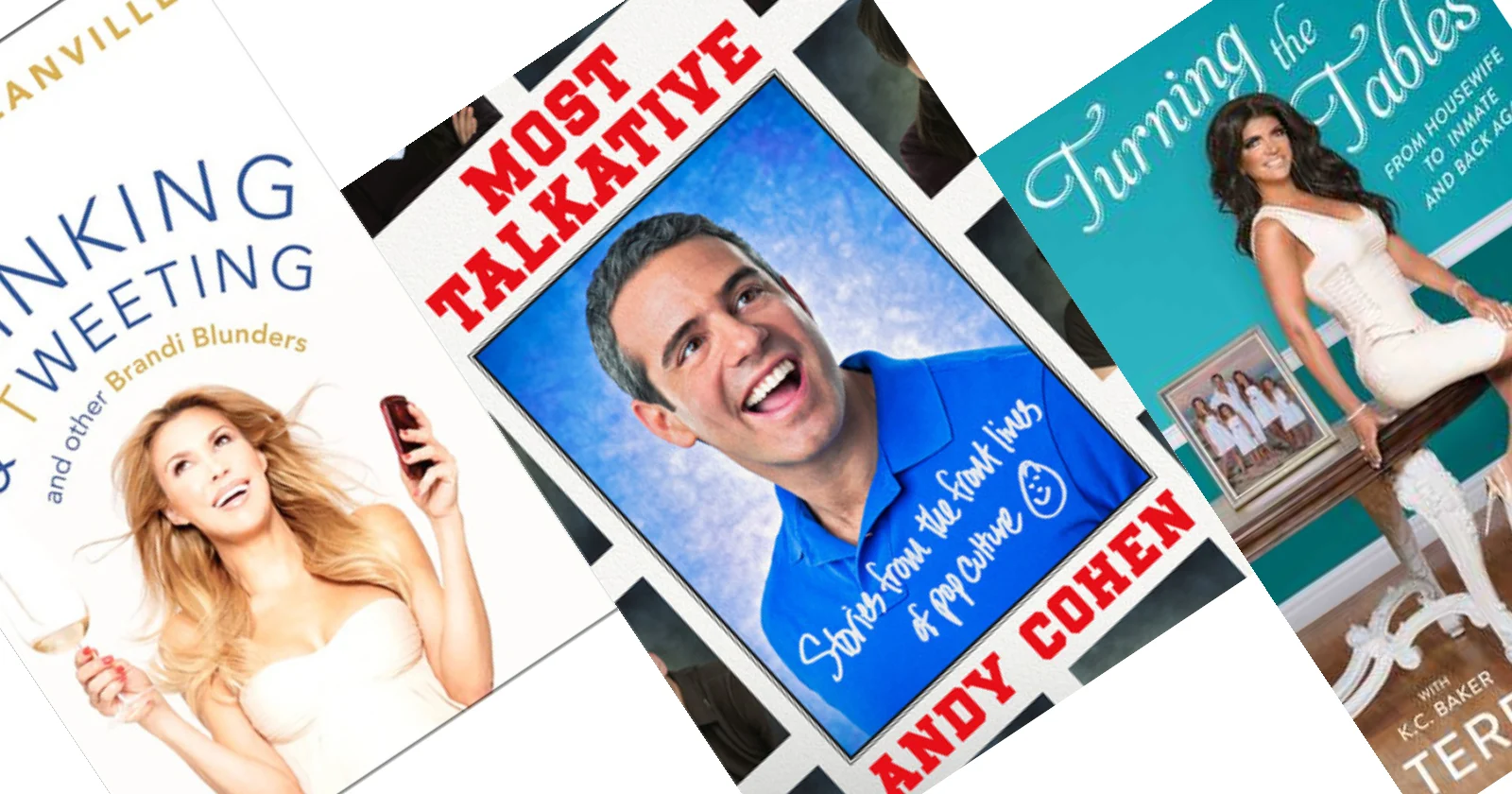 3 books by bravolebrities, with Andy Cohen's Most Talkative in the Center