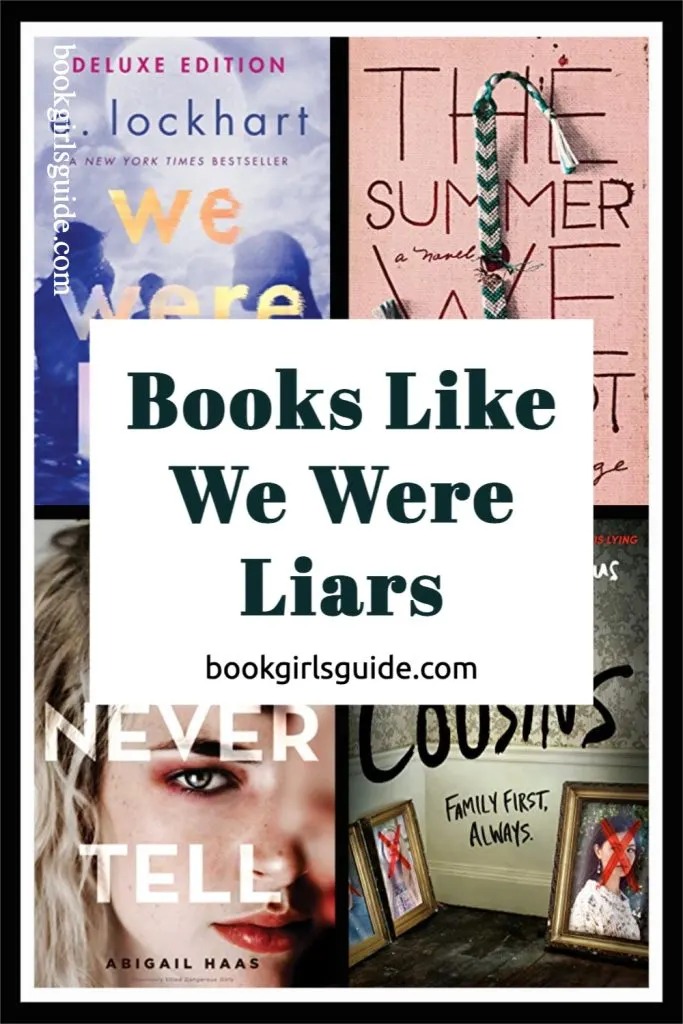 Four Book Covers with Text Overlay Books Like We Were Liars