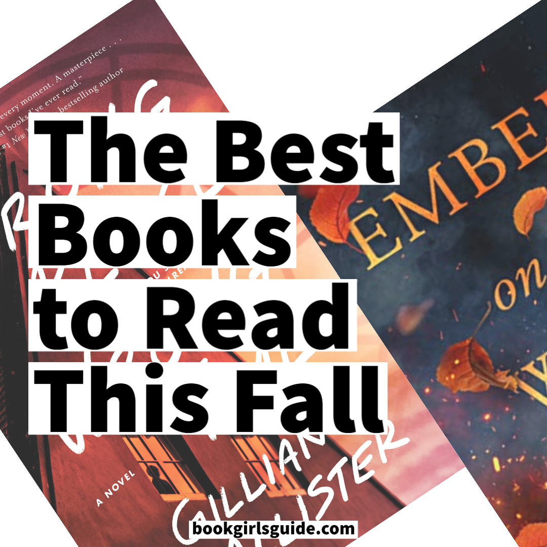 Two angled orange book covers with text reading the Best Books to Read This Fall