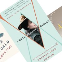 Three tilted book covers with vintage looks - middle reads A Well Behaved Woman