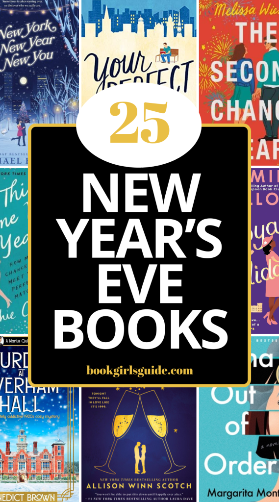 books covers of 8 books about New Year's Eve