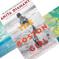 2 tilted book covers with Boston Girl in the middle