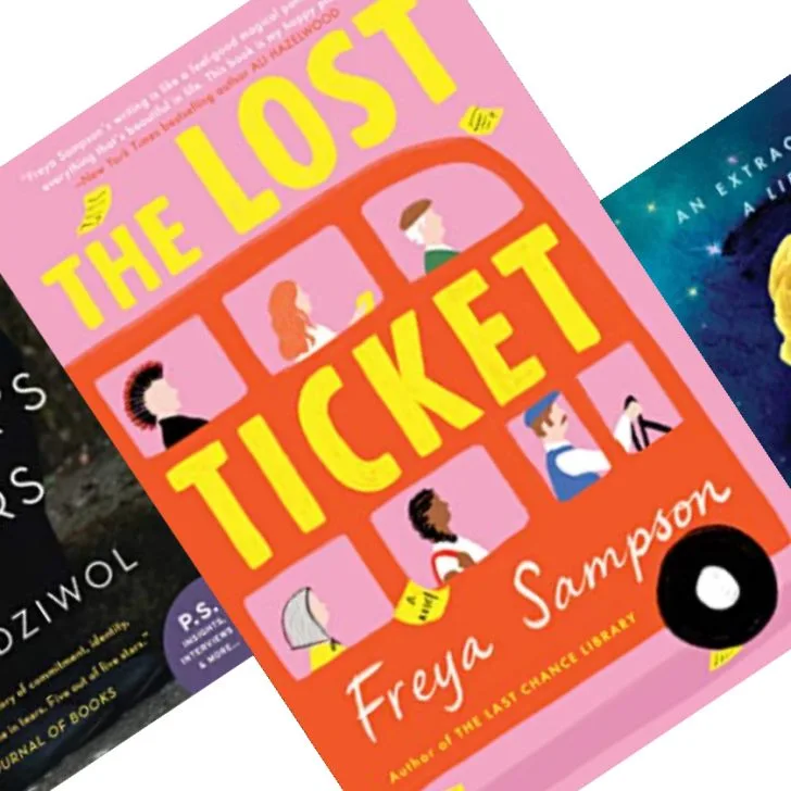 Three tilted book covers with red london bus in center. Yellow text over bus reading "The Lost Ticket"