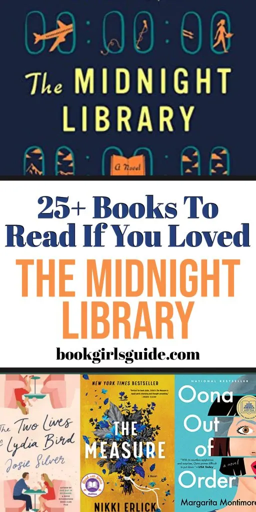 four book covers related to The Midnight Library with text about similar books