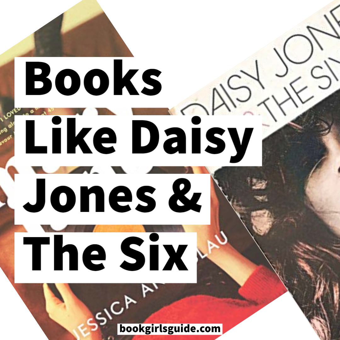 Two angeled book covers with Books Like Daisy Jones & The Six