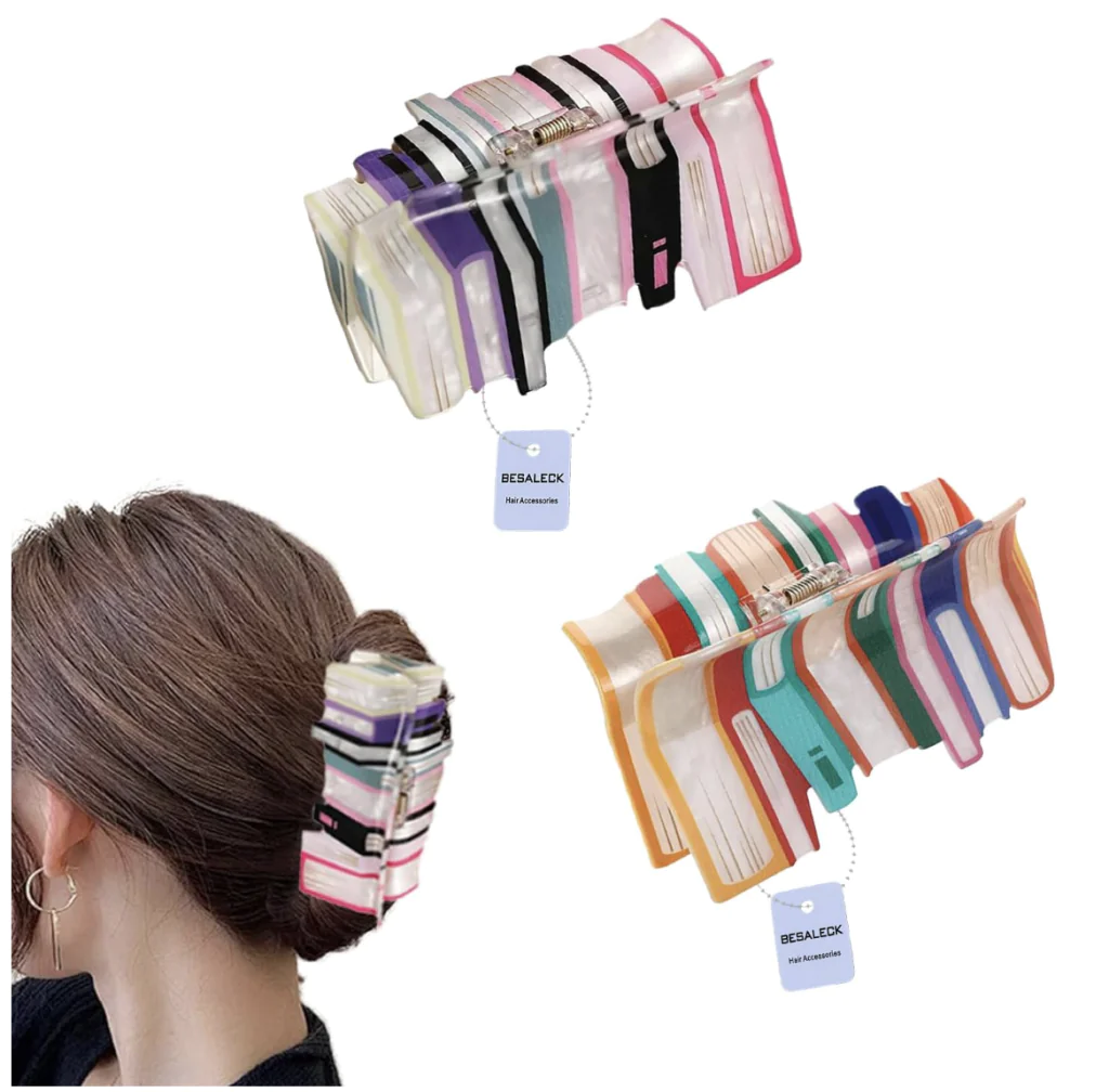 Hair clip that looks like stack of books