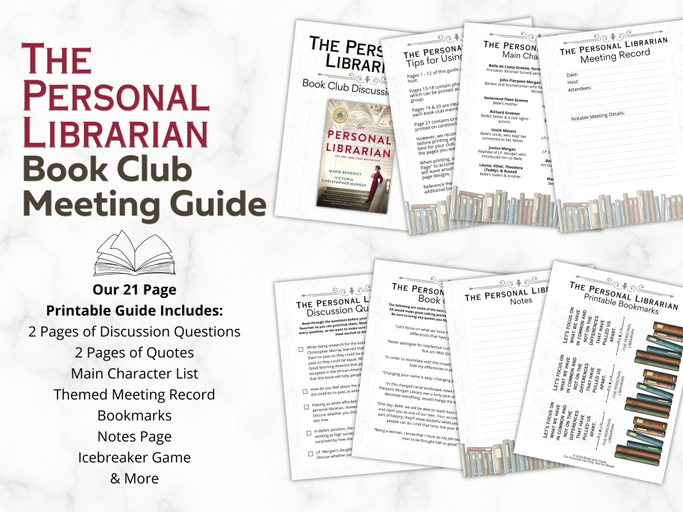 The Personal Librarian Discussion Questions & Book Club Guide