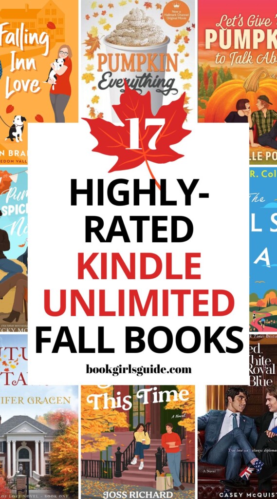 promo image for this post with book covers and text reading Highly-Rated Kindle Unlimited Fall Books