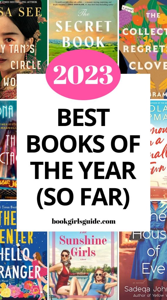 Eight book covers in a grid with a text overlay that says The Best Books of 2023 (so far)