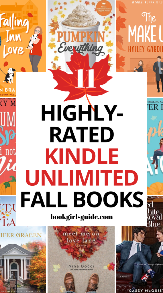 promo image for this post with book covers and text reading Highly-Rated Kindle Unlimited Fall Books