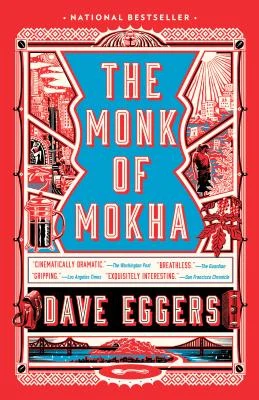 Cover of The Monk of Mokha with red border and blue background