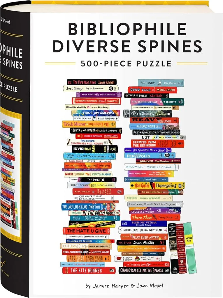 Diverse author puzzle in a box that looks like a hardback book