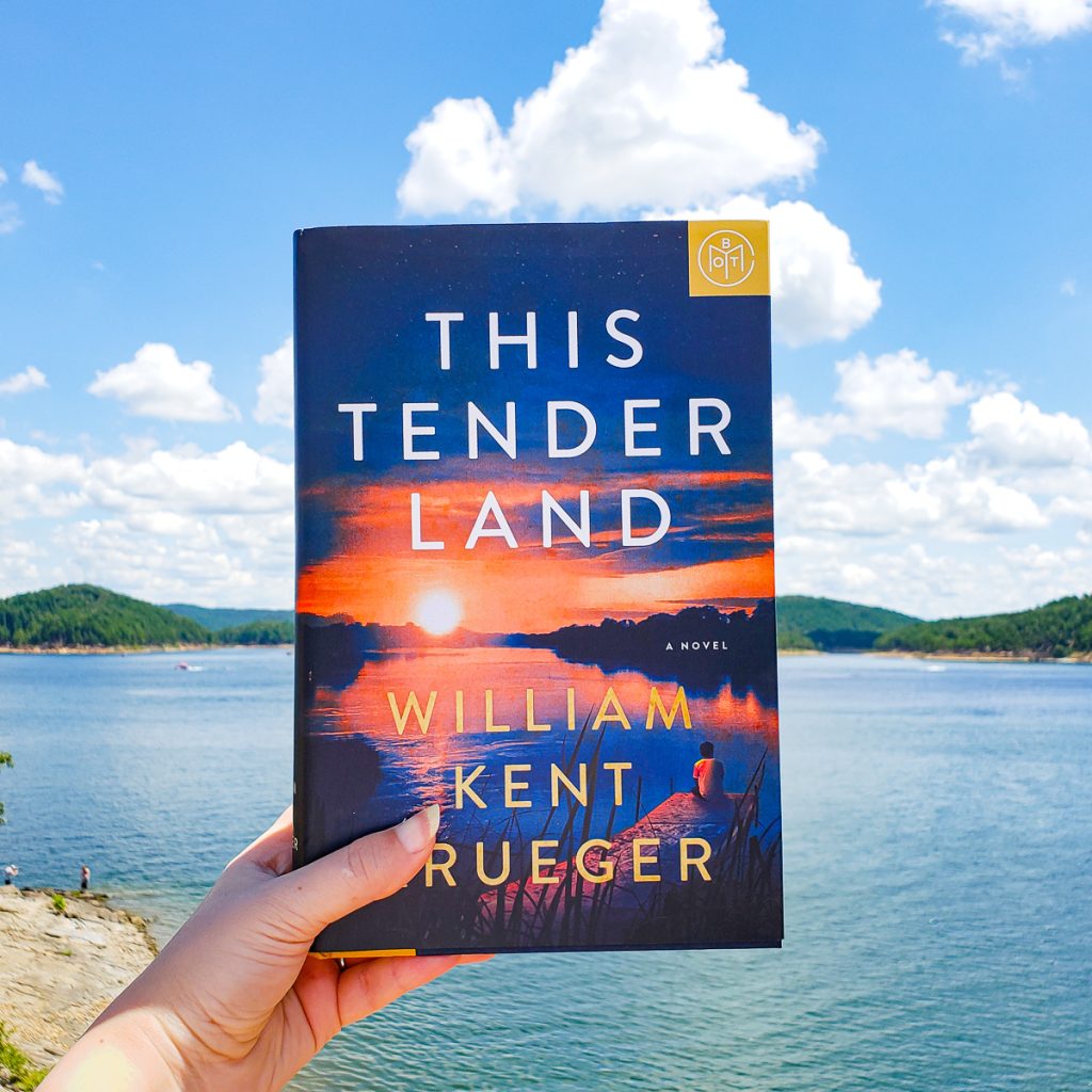 This Tender Land Book Cover in Front of a Lake