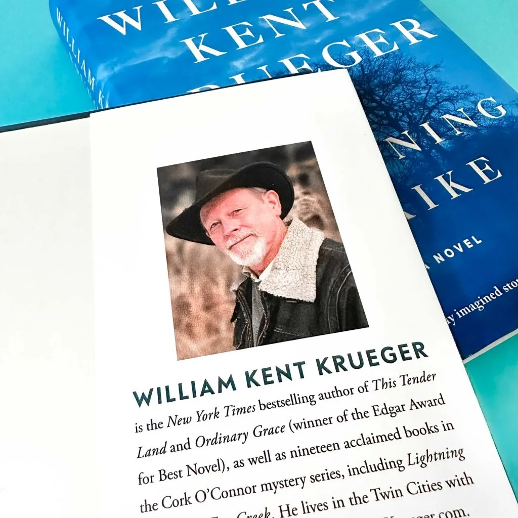 William Kent Krueger open book showing author page photo