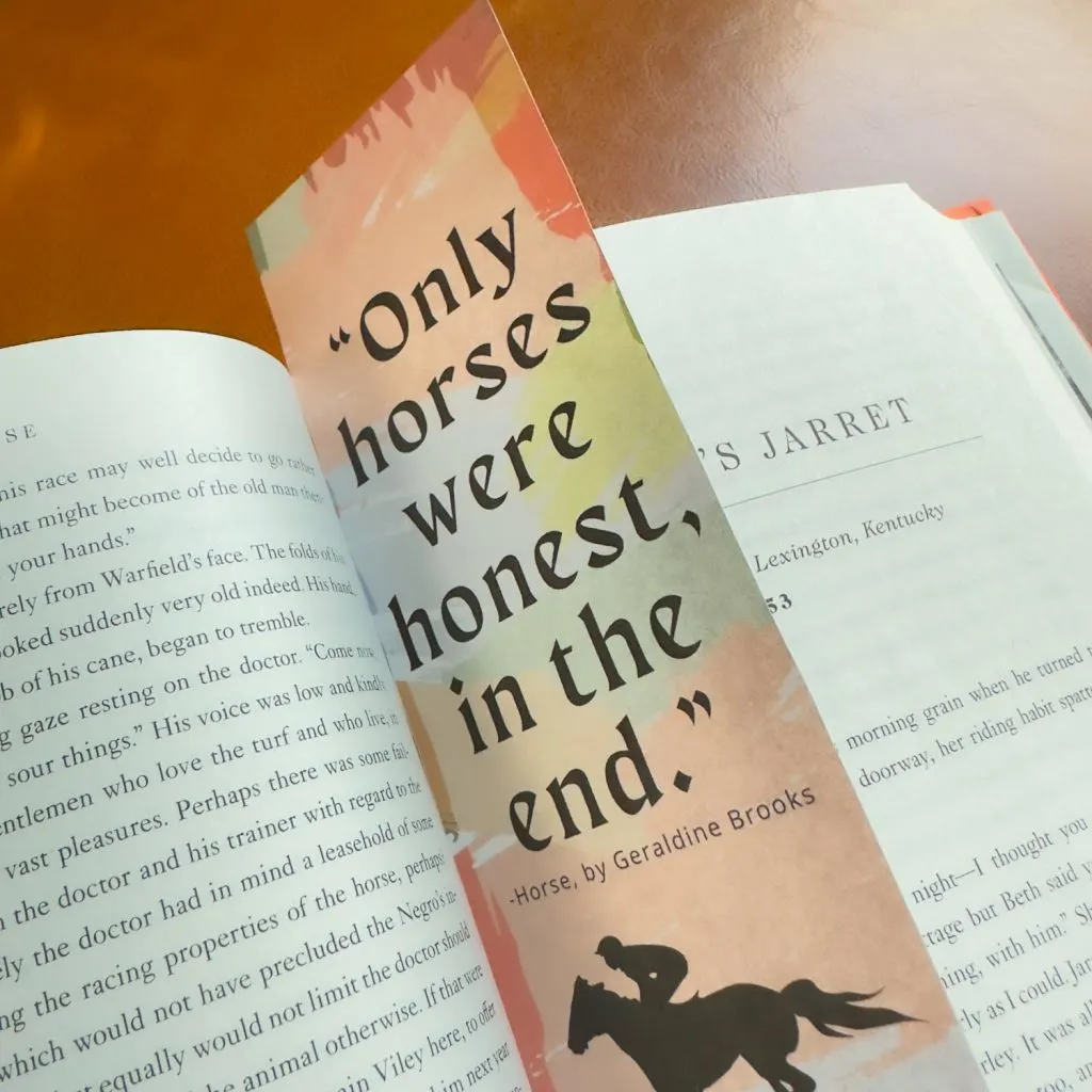 Bookmark from Horse by Geraldine Brooks