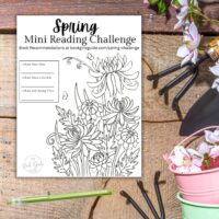 spring reading challenge coloring sheet of flowers