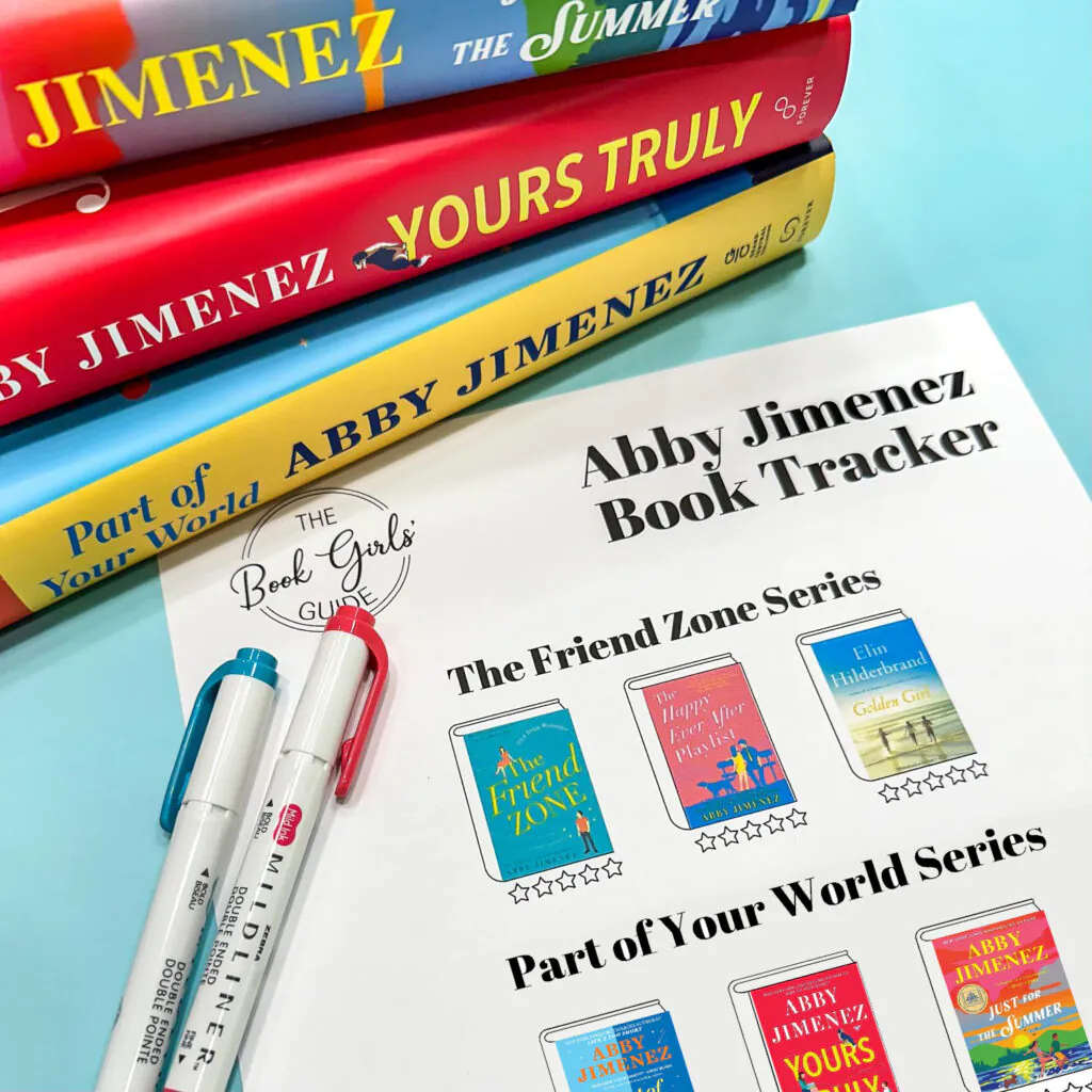 Image of printable page of Abby Jimenez book covers