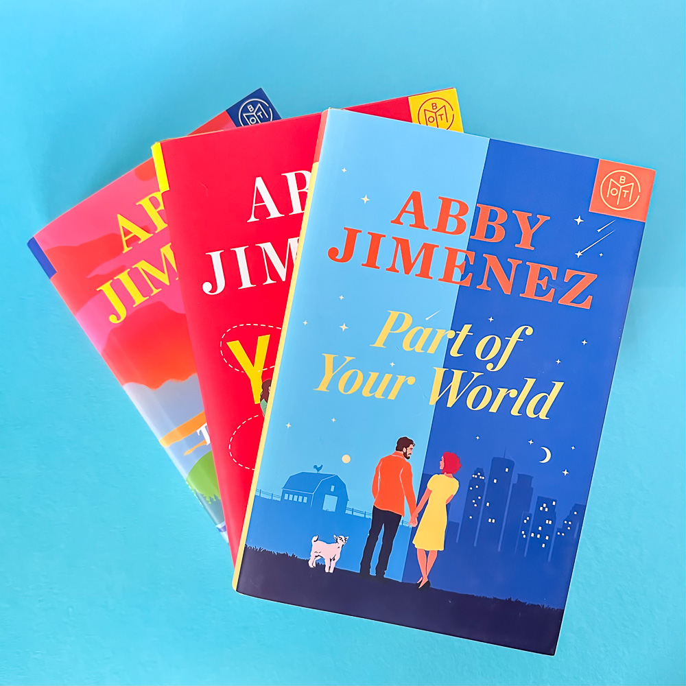 Stack of all three book in the Part of Your World Series by Abby Jimenez