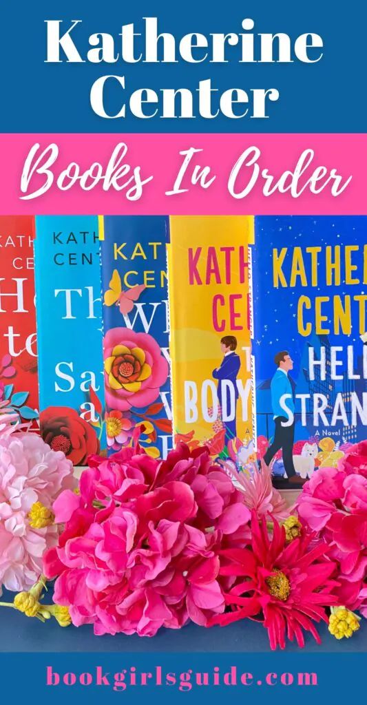 5 Katherine Center books in order with pink flowers