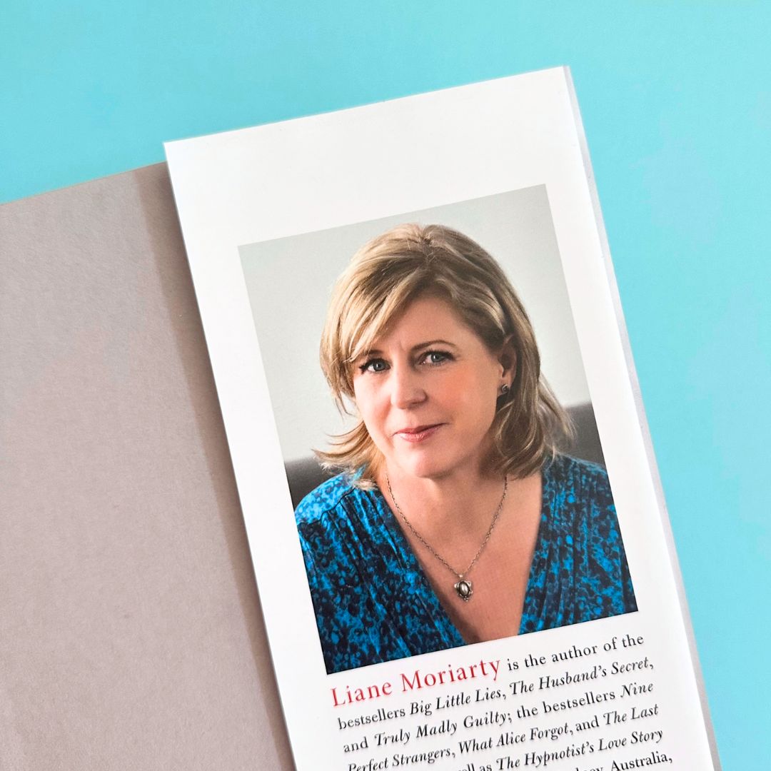 photo of Liane Moriarty from inside back over of her book