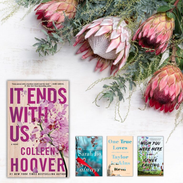 Dried Flowers & 4 book covers including It Ends with Us