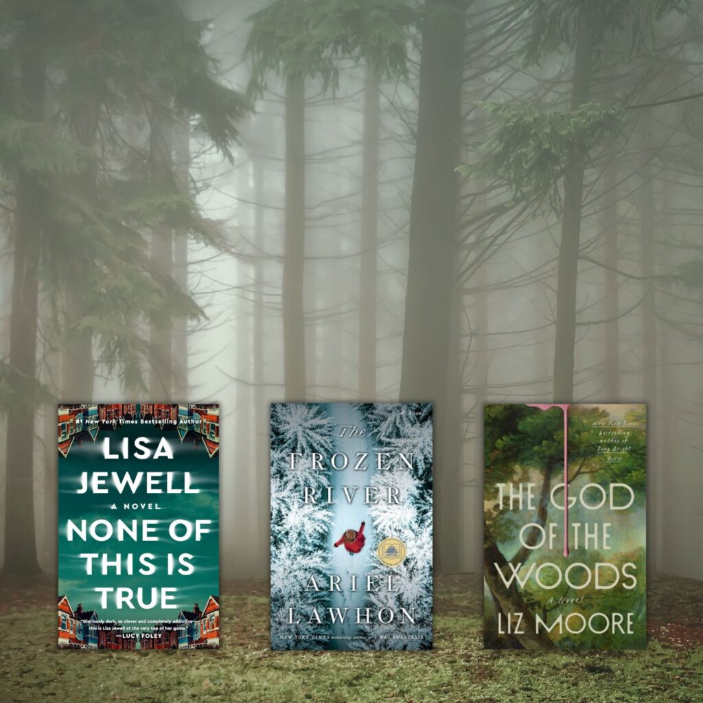 Three thrillers in front of the woods