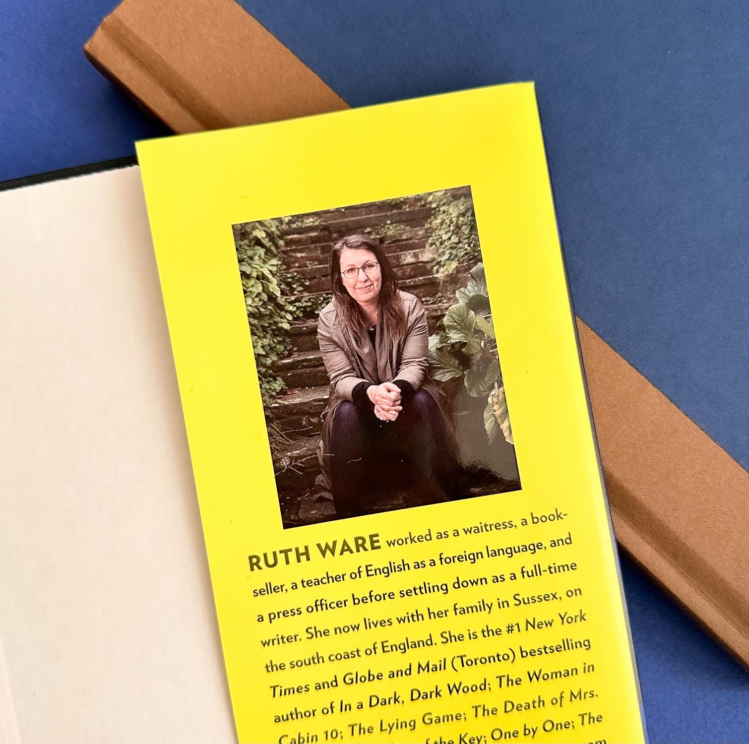 Photo of Ruth Ware Bio from back inside flap of her book