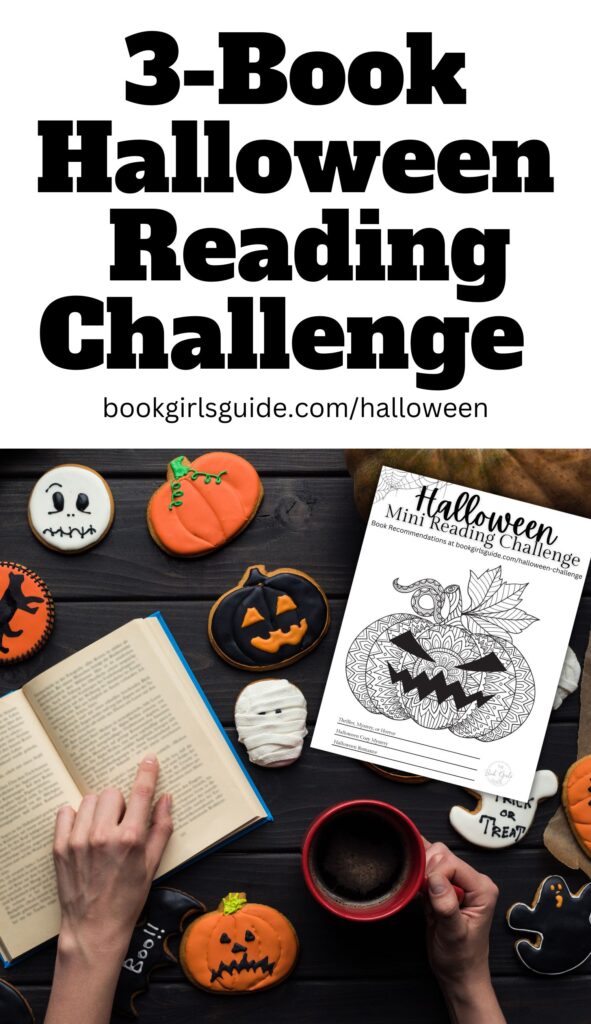 promo image for this post with open book and halloween scene