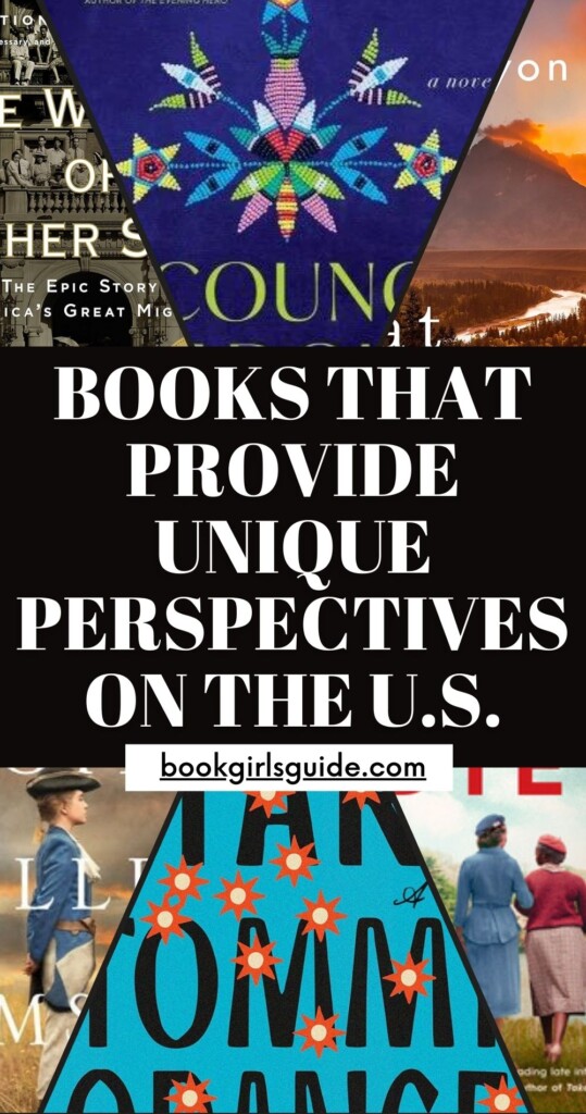 Six book covers overlayed with text that reads Books that Provide Unique Perspectives on the U.S.