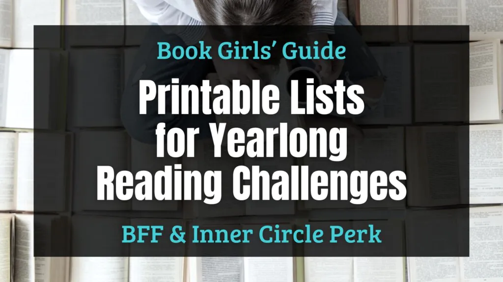 Image with text reading Printable Lists of Reading Challenges