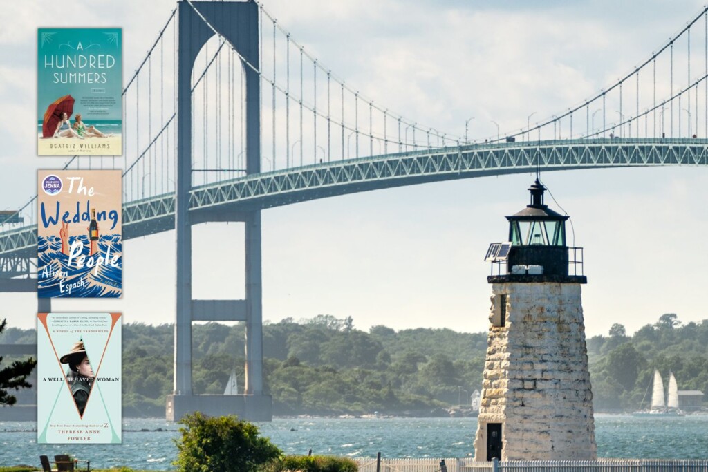 image of Newport Bridge (high suspension bridge) and 3 book covers