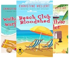 Covers of the first three Barefoot Sleuth Cozy Mysteries
