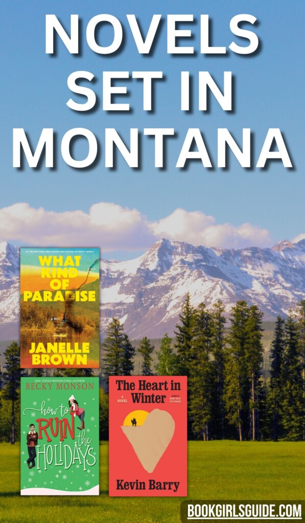 Montana mountain view and book covers