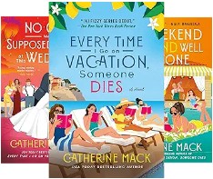 Covers of three books in the Vacation Mysteries series