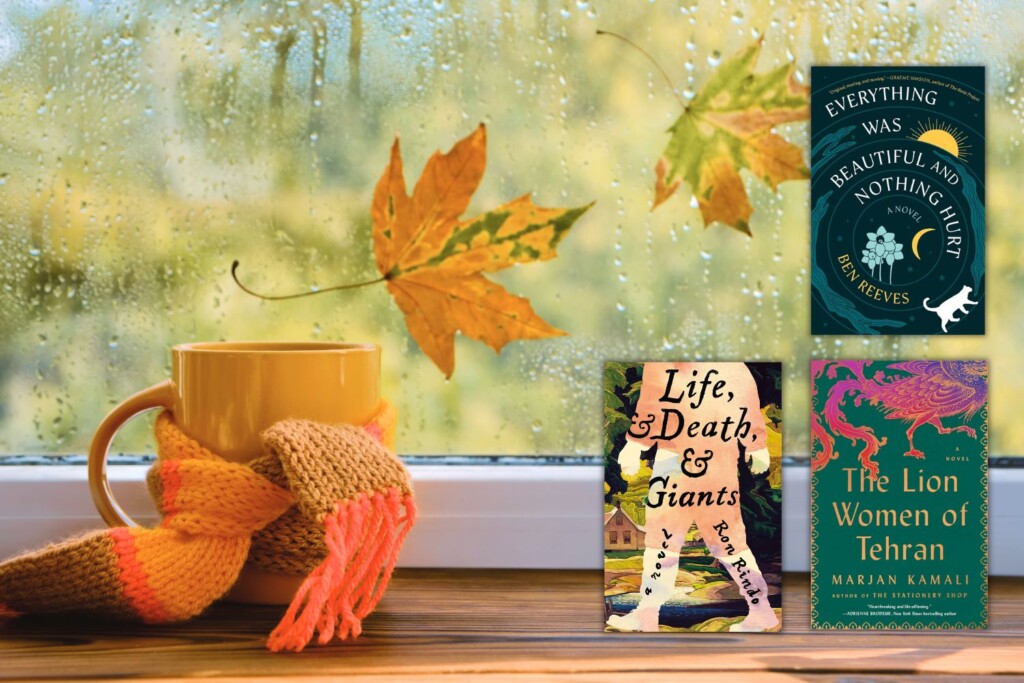 Three Books Next to in fall window