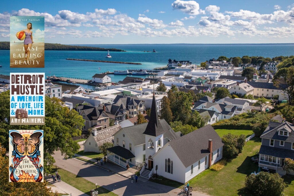 aerial view of mackinac island, michigan