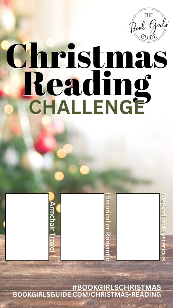 Christmas Reading Challenge template with spaces to add book covers for each prompt