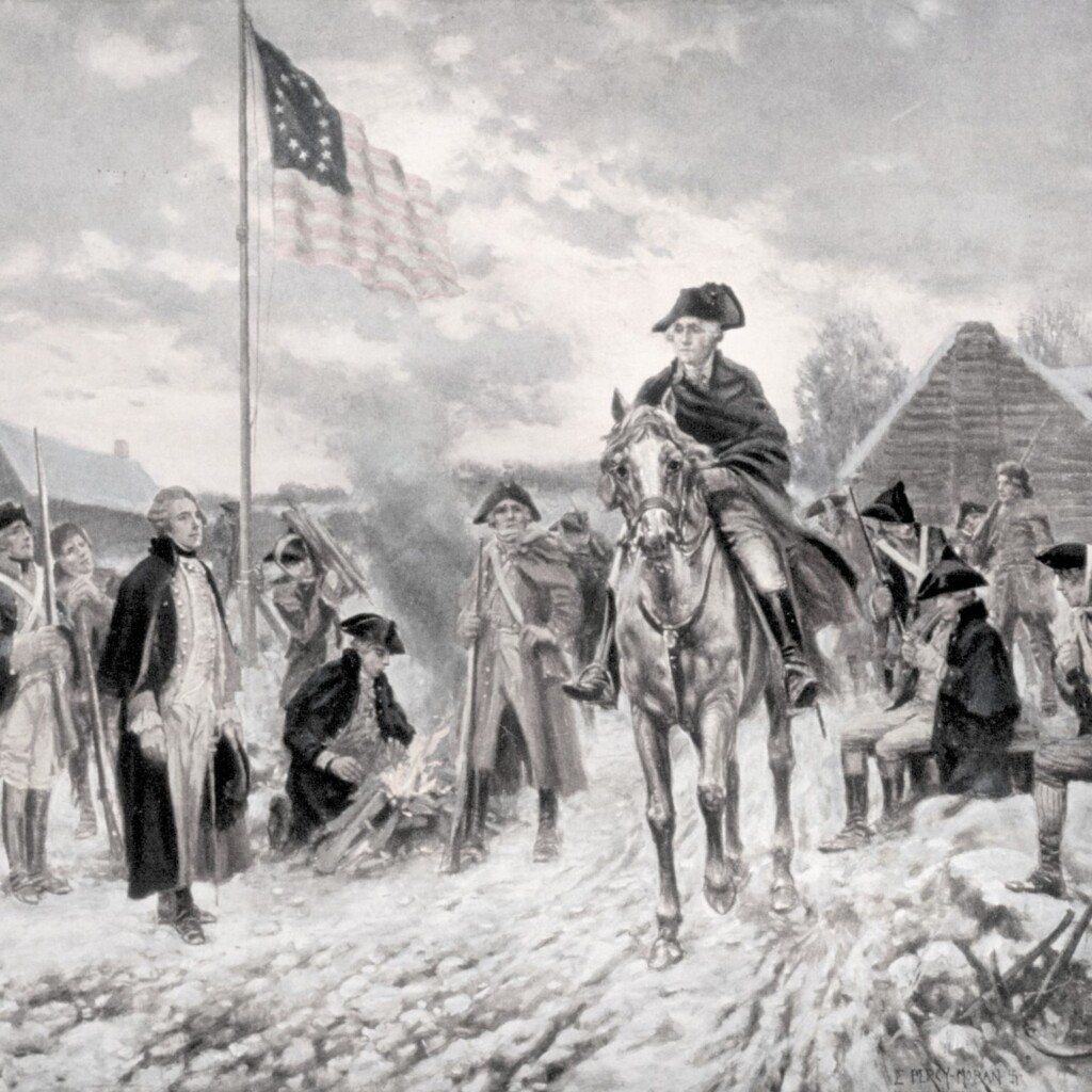Black and White Photo of Washington during Revolutionary War