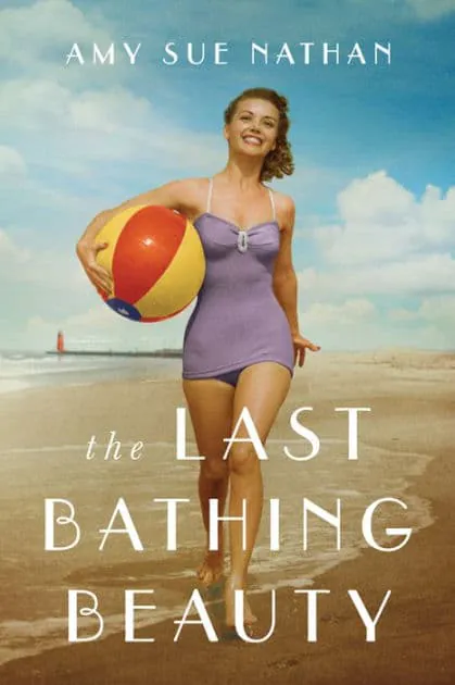 The Last Bathing Beauty Book Cover - Girl in 50s bathing suit on beach