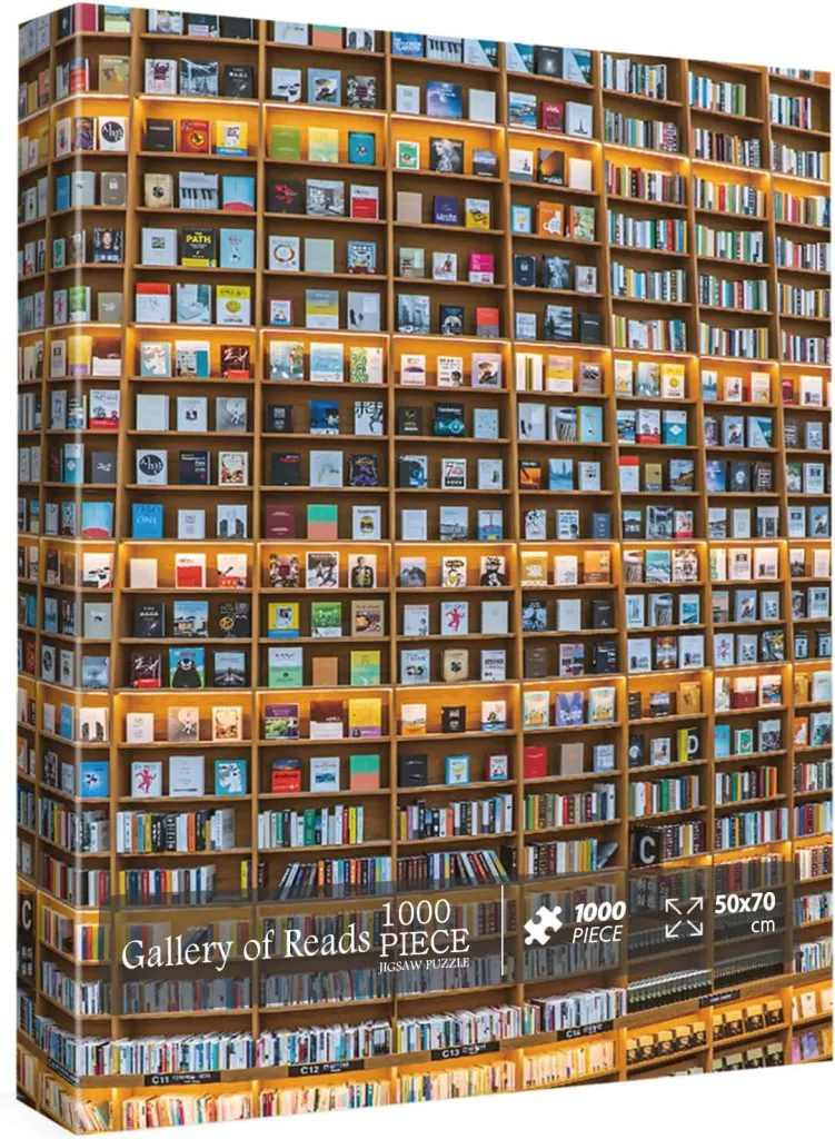 Giant wall of books puzzle