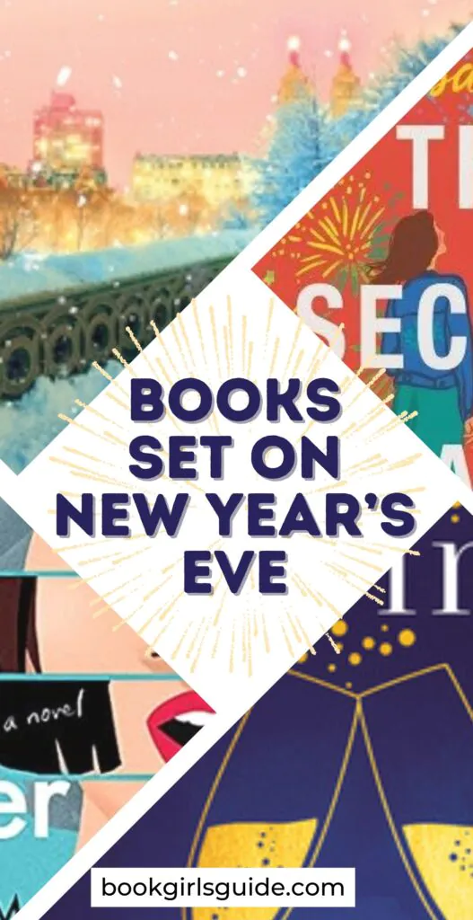 partial books covers of 4 books about New Year's Eve